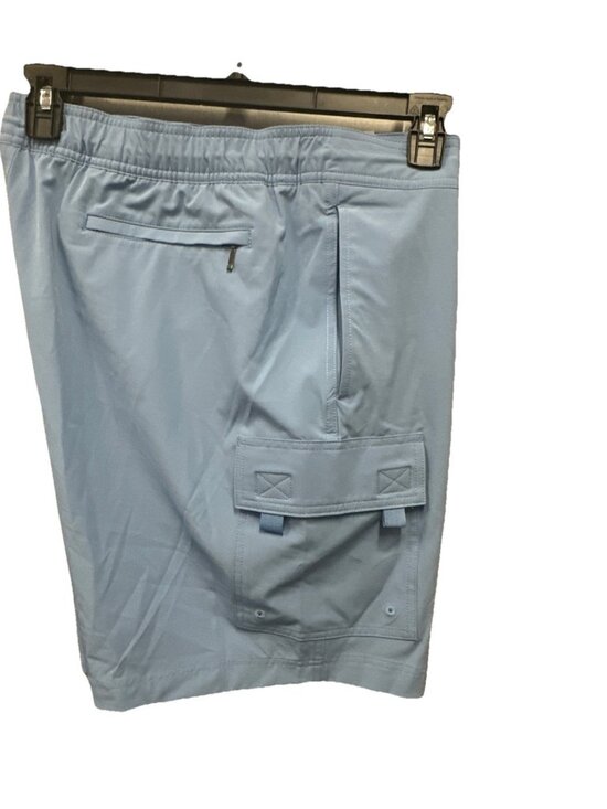 Caribbean Men's XL Cargo Swim Trunks Lined Indigo Blue Shorts 9" inseam - Picture 8 of 8